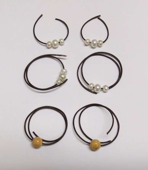 Judy Larson's Cord and Bead Earrings - , Contemporary Wire Jewelry, Beads, cord and bead earrings